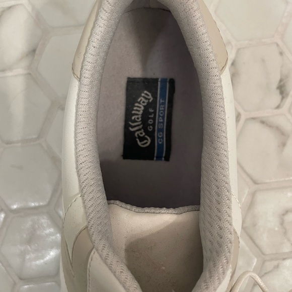 NWOT white and taupe Callaway Golf CG Sport women’s golf shoes, size US 8.5 - Picture 3 of 8